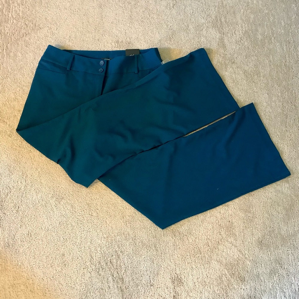 Alfani Teal women’s trousers size 12 curvy fit NWT